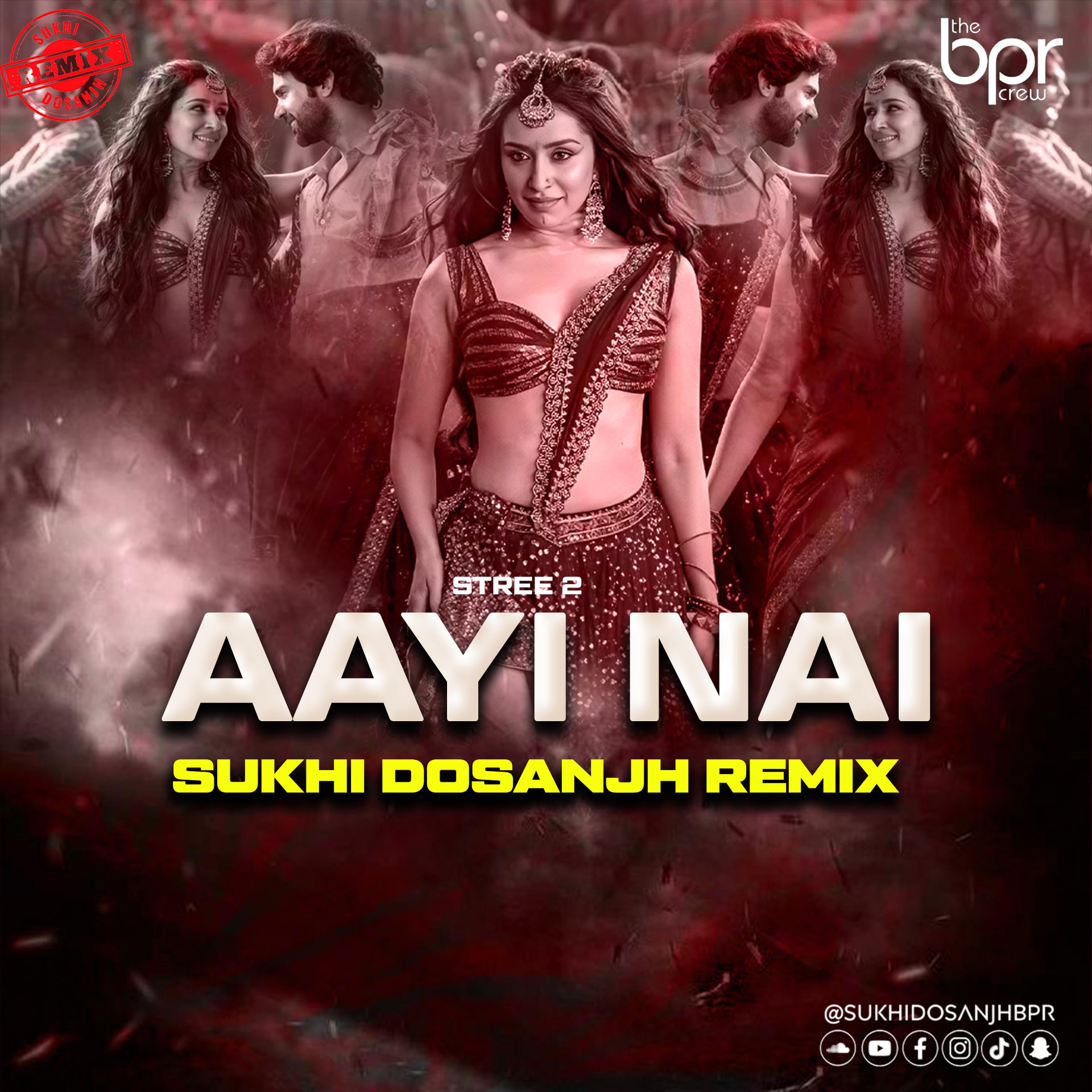 Aayi Nahi (Remix) — Sukhi Dosanjh remix of Stree 2, cover artwork
