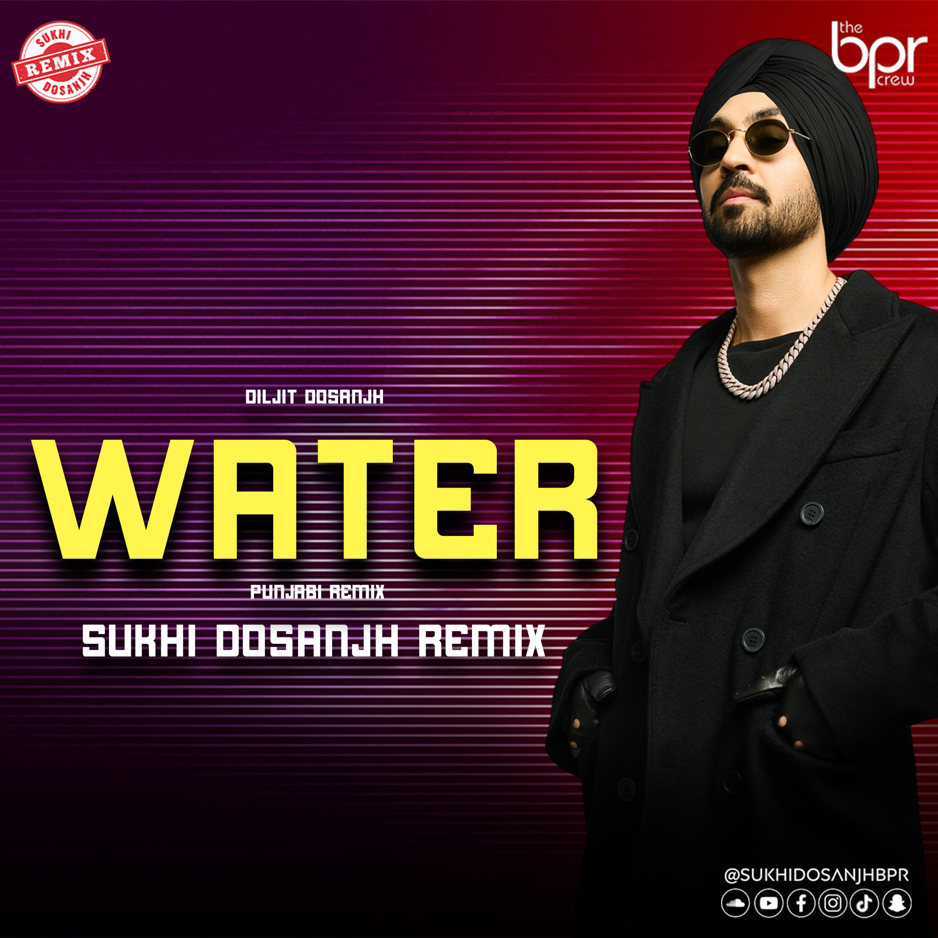 Water (Remix) — Sukhi Dosanjh remix of Diljit Dosanjh, cover artwork